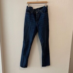 Old Navy High Rise Dark Blue Women's Jeans size 14 Tall Long
